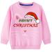 LXKA Kids Girls Christmas Jumper Sweatshirt Xmas Jumpers Toddler Santa Claus Reindeer Tops Baby T-Shirts Long Sleeve Cotton Crew Neck Casual Winter Clothes Age 1-7 Years Xmas Cat 4-5 Years