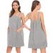 Veseacky Women's Bath Towel with Pocket & Adjustable Bathrobe - Gray XL (S-3XL) | Shop Now for International Shipping! - Buy Online on SooperMarket.com