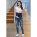 PACBREEZE Maternity Jeans Over Belly Slim High Waist Denim Pants, Ripped Indigo Blue XXL - Buy Online on SooperMarket.com