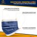 Charlemain 50x Medical Face Masks - EN 14683 Type IIR BFE 99.9% 3-Layer Latex-Free Navy Blue Made in Germany - One-Way Mouth-Nose Protection - Buy Online on SooperMarket.com