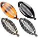 OIIKI 4 PCS Banana Hair Clips, French Banana Clip Hair Combs for Women Girls, Vintage Hair Clips, Retro Plastic Clips Hair Accessories for Thin Hair (Black and Brown) 4PCS Banana clips