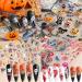 Halloween Nail Art Stickers Xcreando 5D Embossed Nail Decals Design with Skull Bones Ghost Witch Pumpkin Bat Lips Self-Adhesive Thick DIY 3D Nail Art Supplies for Halloween Days Party Cosplay Decorations 5 Sheets - Buy Online on SooperMarket.com