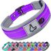Joytale dog collar softly padded neoprene collars for large dogs nylon reflective wide collar dog purple l (1 Pack) purple