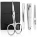 Sword crown nail scissors set nail care set Solingen Made in Germany travel set with nail file tweezers and nail clippers (black) 4 Set black