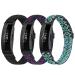Huamanlou 3 Pack Adjustable Elastic Nylon Sport Bands Compatible with Fitbit Inspire 2/Inspire/Inspire HR/Ace 2/Ace 3, Soft Solo Loop Stretchy Straps Replacement Wristbands for Fitbit Inspire Women Men Black+Bohemian Red+Bohemian Blue
