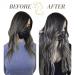 Autumn Deal: LAAVOO 16 Real Hair Tape Extensions - Black Ombre Silver Seamless Skin Weft (50g/20pcs) - Buy Online on SooperMarket.com