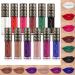 12Pcs Dark Liquid Lipstick Matte Sets  24-Hour Smudge Proof Long Lasting Matte Lipstick Lip Stain Lip Gloss Set-White/Red/Vampire/Green/Black/Chocolate/Purple/Nude/Blue