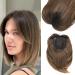 MORICHY Synthetic Hair Toppers for Thinning Hair 12'' Hair Toppers with 6.5X6.5inch Big Base Cover for Adding Extra Hair Volume Soft Ombre Brown Toppers with Bang (Ombre Brown 3 color tone) 12Inch Ombre Brown(3 color tone)
