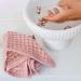 Set of 4 Powder Pink 100% Cotton Waffle Washcloths - 13x13 inches - Luxurious & Absorbent - Buy Online on SooperMarket.com