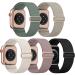 EOMTAM 5 Pack Stretchy Nylon Compatible for Apple Watch Band 38mm 40mm 41mm 42mm 44mm 45mm Women Men Elastic Cloth Sport Wristbands Solo Loop for iWatch Series 8 7 6 SE 5 4 3(38/40/41MM Starlight) Starlight/Stone/Deep-Green/Deep-Pink/Black 38/40/41MM