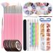 Brushes for gel nails 50 pieces of gel nails accessories contains 15 pieces nail art brush 12 pots foil sticker 10 manicure tapes 5 puncture pins and 3 sets of nail art State stones