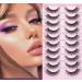 Natural False Eyelashes Mink Lashes Wispy Short Cat Eye Lashes Fluffy 3D Fake Eyelashes 10 Pairs for Women and Girls  13mm