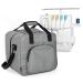 Crutello Sewing Machine Case - Universal Sewing Machine Carrying Bag with Storage Pockets Compatible with Serger Sewing Machines Measuring 13.75 x 12 x 13.5 Gray