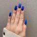 Buy Novo Ovo Blue Holographic Angular Press-On Nails - Small Artificial Fingernails with Glue for Easy Application | International Shipping Available - Buy Online on SooperMarket.com