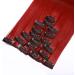 Dark Red Clip in Hair Extensions - 26 Inch Straight 100% Synthetic Hair - 8pcs Long Hair Pieces for Full Head - #Dark Red - Buy Online on SooperMarket.com