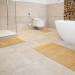 DE-COmmerce Bamboo Bath Mat Lines in a set of 3 bath rug wooden rug bamboo mat bathroom non-slip colour: Nature