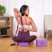 Clever Yoga 2 Pack Blocks and Strap Set - Lightweight High Density Foam Blocks (9x6x4 Inches) & 8FT Cotton Strap for Yoga Beginners - Purple - Buy Online on SooperMarket.com