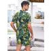 COOFANDY Men's Hawaiian Floral Romper Shorts - Black Leaves, X-Large - Buy Online on SooperMarket.com
