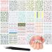 2800 Pieces Mixed Nail Art Stickers Summer Holiday Nail Stickers 3D Self-Adhesive Flamingo Cactus Fruits Leaves Nail Decals with Tweezers for DIY Nail Tip