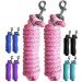 Majestic Ally Pack of 2 Solid Poly Lead Rope for Horses & Livestock 10 Foot Long and 5/8 inch Thick - Replaceable Heavy-Duty Bolt Snap Handmade Soft Broken in Feel (Pink) Pink 10 feet long - Buy Online on SooperMarket.com