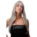 WIG ME UP - Wig grey silver grey-black mix long parting sexy long-haired straight Wig 70cm 3111-51