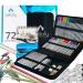 Bellofy 72 Pack Drawing Kit with 100 Sheets Drawing Pad | Art Supplies for Adults Beginners & Kids | Art Set with All Necessary Drawing Supplies | Drawing kit for Kids 9-12 for Girls & Boys