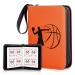 CLOVERCAT 4 Pocket Waterproof Trading Card Binder, Trading Album Display Holder, Expandable, 400 Double Sided Pocket Album, Compatible with Pokmon Cards, Yugioh, MTG and Other TCG (Basketball Figure, 4 Pocket) Sports Theme With Figure, Basketball