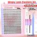 PHKERATA Wispy Lash Extension Kit - 180Pcs Natural Cluster Lashes | DIY Fluffy C Curl Individual Lashes Set with Bond, Seal, and Tweezers | 9-12MM Cluster Wispy Kit - Buy Online on SooperMarket.com