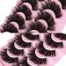 wiwoseo Eyelashes Natural Volumn Faux Mink Lashes Natural Wispy Fluffy Curly Lashes 17MM 3D Effect Fake Eyelashes Little Dramatic 10 Pairs Pack S-17MM