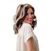 Wig Me Up-GFW2469-33 + 613A Extravagant women's wig wig wave wavy shoulder length mahogany brown + white blonde strands middle parting 40 cm