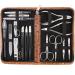 Three swords - 16 pcs.Manicure pedicure set 'Cinisello' |High-quality nail case made of synthetic leather for hand and foot care.Color: Cognac |Contents: nail scissors nail clippers tweezers & much more!Straussimitation - Cognac
