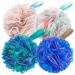 Shower Loofah Bath Sponge XL 75g - 4 Pack Large Soft Nylon Mesh Puff for Body Wash, Loofah Shower Exfoliating Scrubber for Women and Men, Full Cleanse, Beauty Bathing Accessories Spring