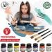 Jacquard Fabric Paint Set - 8 Colors, 2.25oz Bottles, Permanent All-Surface Paint with Brushes - Buy Online on SooperMarket.com