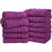 ERINA Cotton Washcloths Set of 12 - Heavy GSM 100% Pure Combed Cotton - Highly Absorbent Face Towels - Quick Drying Fingertip Towels - 12x12 Inch - Plum - Buy Online on SooperMarket.com