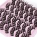 wiwoseo False Eyelashes Russian Strip Lashes D Curly Natural Wispy Fluffy Faux Mink Lashes 20MM Fake Eyelashes 14 Pairs Pack F-20MM