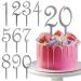 Silver Happy Birthday Cake Topper Numbers - Set of 10 Acrylic Cake Toppers, Cake Decorations for All Ages - Happy Birthday Cake Toppers for Men and Women, Cake Toppers from 1st Birthday to 100+ Numbers Silver