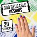 Custom Body Art Airbrush Nail Stencils Set #11 - 260 Designs - 20 Templates with 13 Unique Designs - Nail Art Series - Buy Online on SooperMarket.com