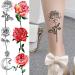 Black Sketch Rose & Snake Temporary Tattoos for Women - Waterproof Sexy Red Rose & Crescent Moon Tattoo Sticker Kit - Buy Online on SooperMarket.com