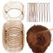 Abeillo Hair Nets for Buns Ballet Hair Net 20 Pcs 50 Cm Individual Package Invisible Hair Nets and 40 Pcs U Shaped Hair Pins Set for Women Girls Ballet Dancer Nurse(Brown)