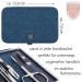 Three Swords Germany 6 pcs Manicure Set 'Genova' | Nail Care Kit with Scissors Clippers & Glass Files in Textile Jeans Blue - International Shipping - Buy Online on SooperMarket.com