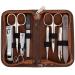3 Swords Germany - brand quality 8 piece manicure pedicure grooming kit set for professional finger & toe nail care scissors clipper fashion leather case in gift box Made by 3 Swords (6660) BROWN - SYNTHETIC LEATHER