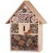 CADOCA XXL Insect Hotel | 48x31x10cm | Wooden Pitched Roof Garden Bee Hotel | Natural Wood Weatherproof Hanging Bug House Nest Box Nesting Habitat Bees Butterflies Ladybugs Gardening Home Wooden Roof