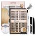 Lashview DIY eyelash extension kit 144 PCs eyelash clusters with eyelash binding and seal cluster eyelash glue remover and eyelash applicator for DIY eyelash extensions (volume) 703-144 kit
