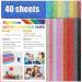 BigOtters Glitter Cardstock Paper - 40 Sheets Premium Craft Cardstock with Scissors - 20 Colors 250GSM - Ideal for Gift Wrapping, Scrapbooking, and Party Decor - Buy Online on SooperMarket.com