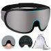 PrettyCare Eye Masks for Sleeping  3D Contoured Sleep Night Mask  Blockout Light 100%  Eye Covers Blindfold Sleep Masks for Women Men  with Earplugs and Travel Bag Night Eyeshade (Gray) Grey Hole Eye Mask