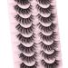 wiwoseo Eyelashes Natural Style Faux Mink Lashes Wispy Fluffy 3D Effect Eyelashes 10 Pairs Pack