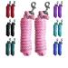 Majestic Ally Pack of 2 Solid Poly Lead Rope for Horses & Livestock 10 Foot Long and 5/8 inch Thick - Replaceable Heavy-Duty Bolt Snap Handmade Soft Broken in Feel (Pink) Pink 10 feet long