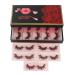 Bodermincer 10 Pairs 3D Faux Mink Hair False Eyelashes Wispies Fluffies Drama Eyelashes Natural Long Soft Handmade Cruelty-free Black Lashes J006 (J006)