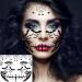 Scary Halloween Face Temporary Tattoos - 4 Sheets for Women, Men, Kids, and Adults | 3D Witch, Zombie Makeup Kit | Dia de los Muertos Face Tattoos with Spider Web, Bat, and Scar Designs - Buy Online on SooperMarket.com