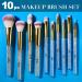 Expressions 10pc Pro Makeup Brush Set with Sparkling Gemstones - Quality Soft Bristle Tools for Professional Makeup - Buy Online on SooperMarket.com